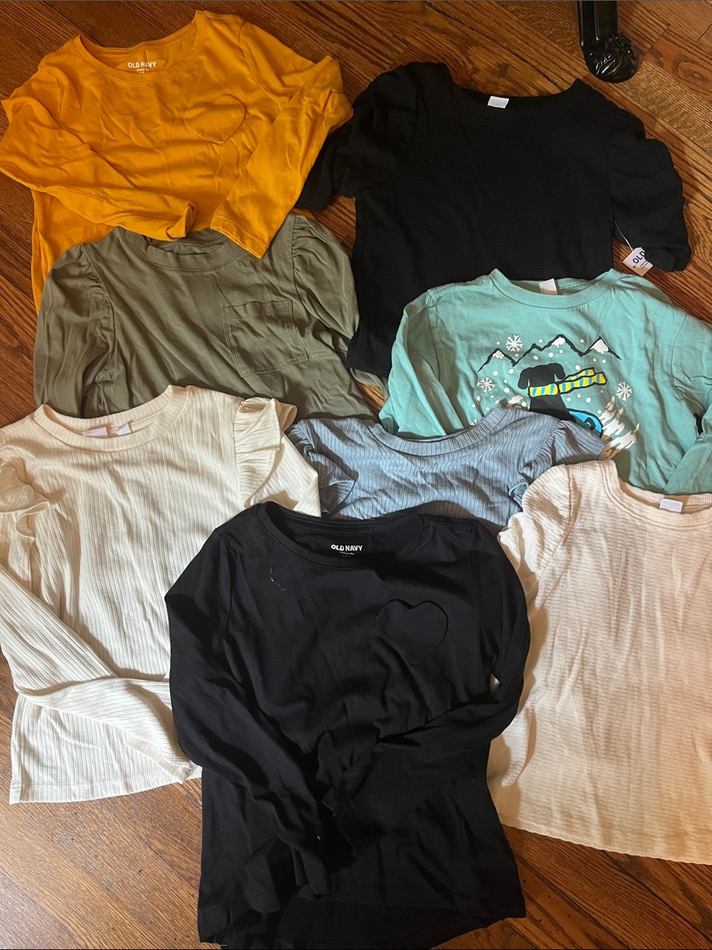 Lot of Size 6 Mixed Kids Long Sleeve Tees- long sleeves and 3/4